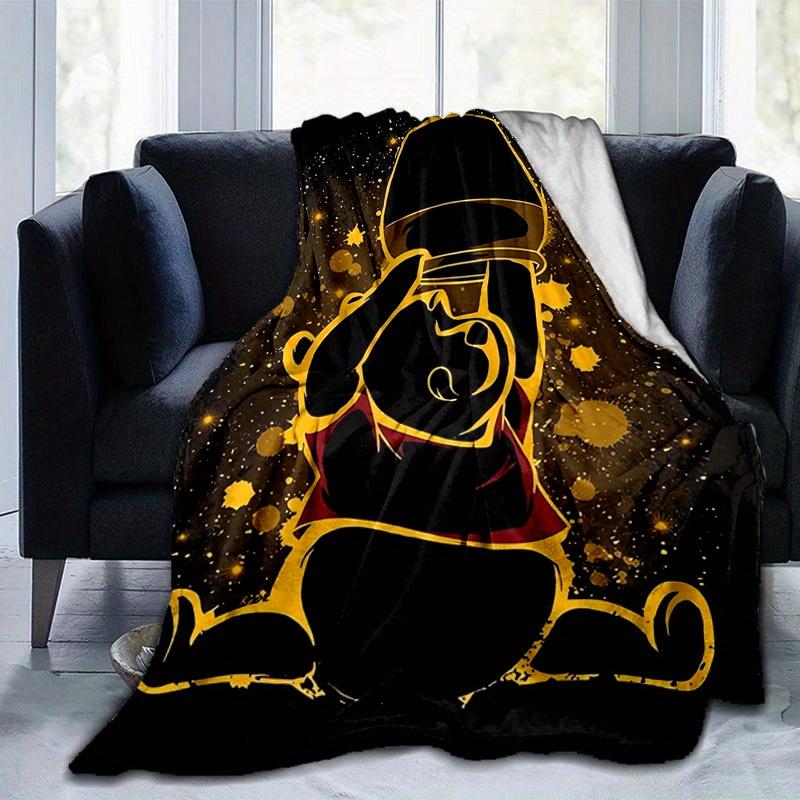 1pc, Golden Monkey Luxury Throw Blanket Perfect for Home Decor, Couch Cover, Outdoor Use, Travel, Camping, Car, Beach, Office Nap Soft