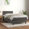 Vidaxl Continental Bed with Mattress, Dark Grey Velvet, 90X200 Cm