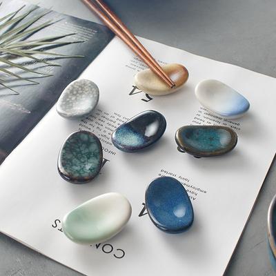 Japanese Ceramic Chopstick Rest Kiln Change Glaze Creative Chopstick Holder for Home Restaurant Table Setting Utensil Stand Gift
