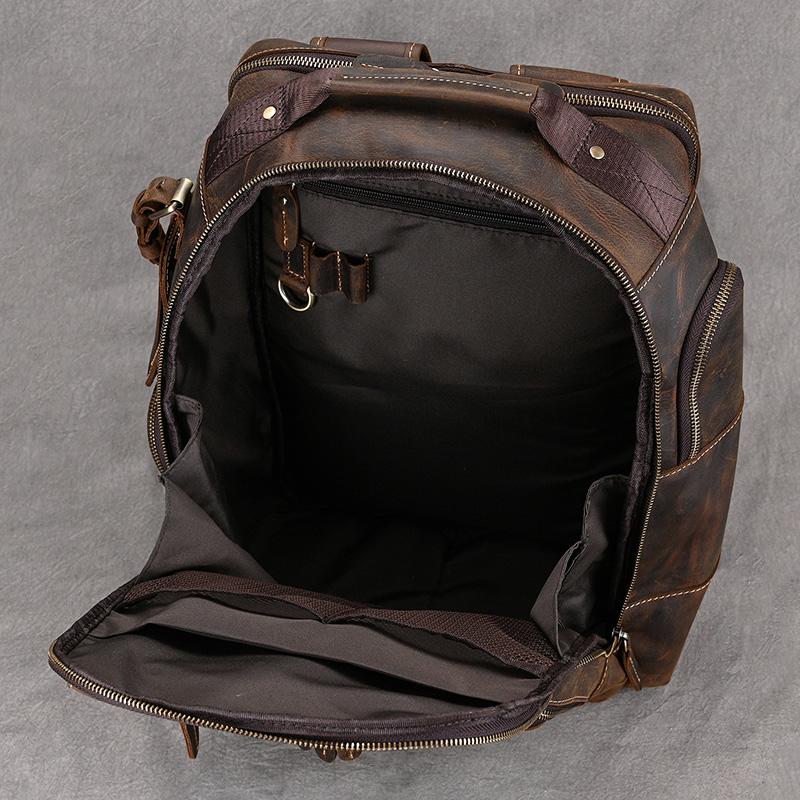 Vintage fashion genuine leather men travel bag luxury backpack computer bagpack designer shoulder bag for male multifunction bag