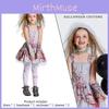 Women's Halloween Ghost Bride Costume Scary Gray Bloodstained Dress For Costume Parties And Cosplay