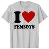 Magliette Stampate Divertenti I Love Femboys Grafiche da Donna Manica Sportswear Top Grafici Harajuku Manica Casual Estetica Abbigliamento