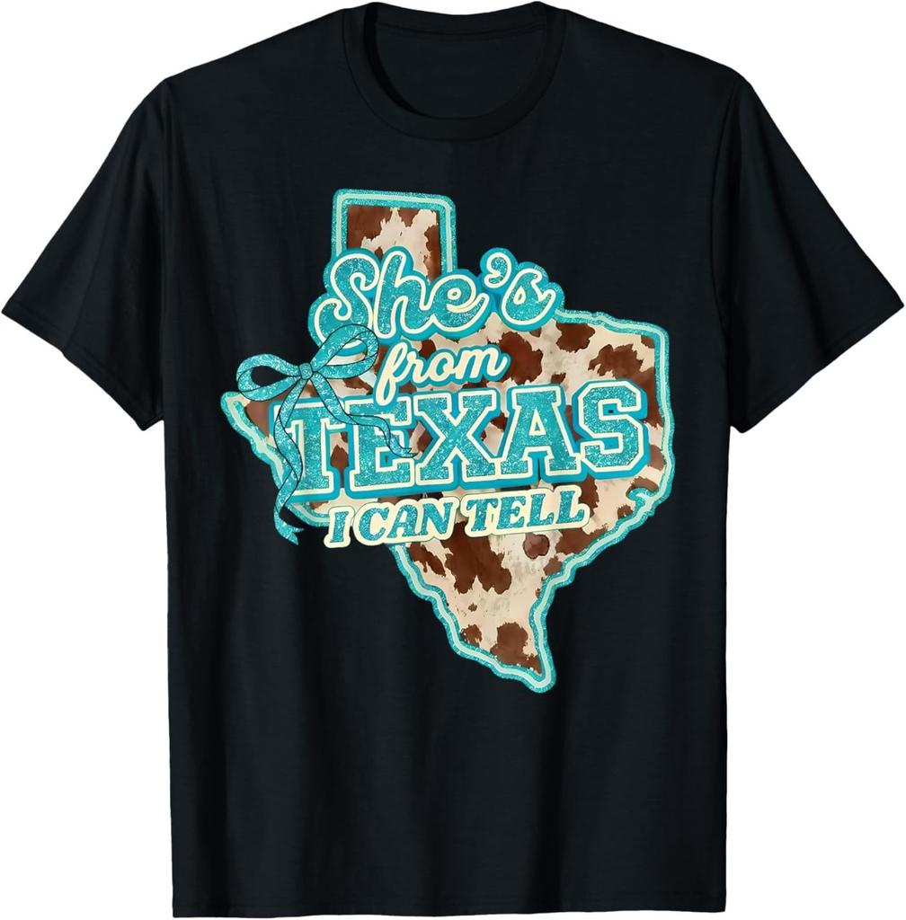 She's from Texas I Can Tell Retro Vintage Cowgirl Women T-Shirt