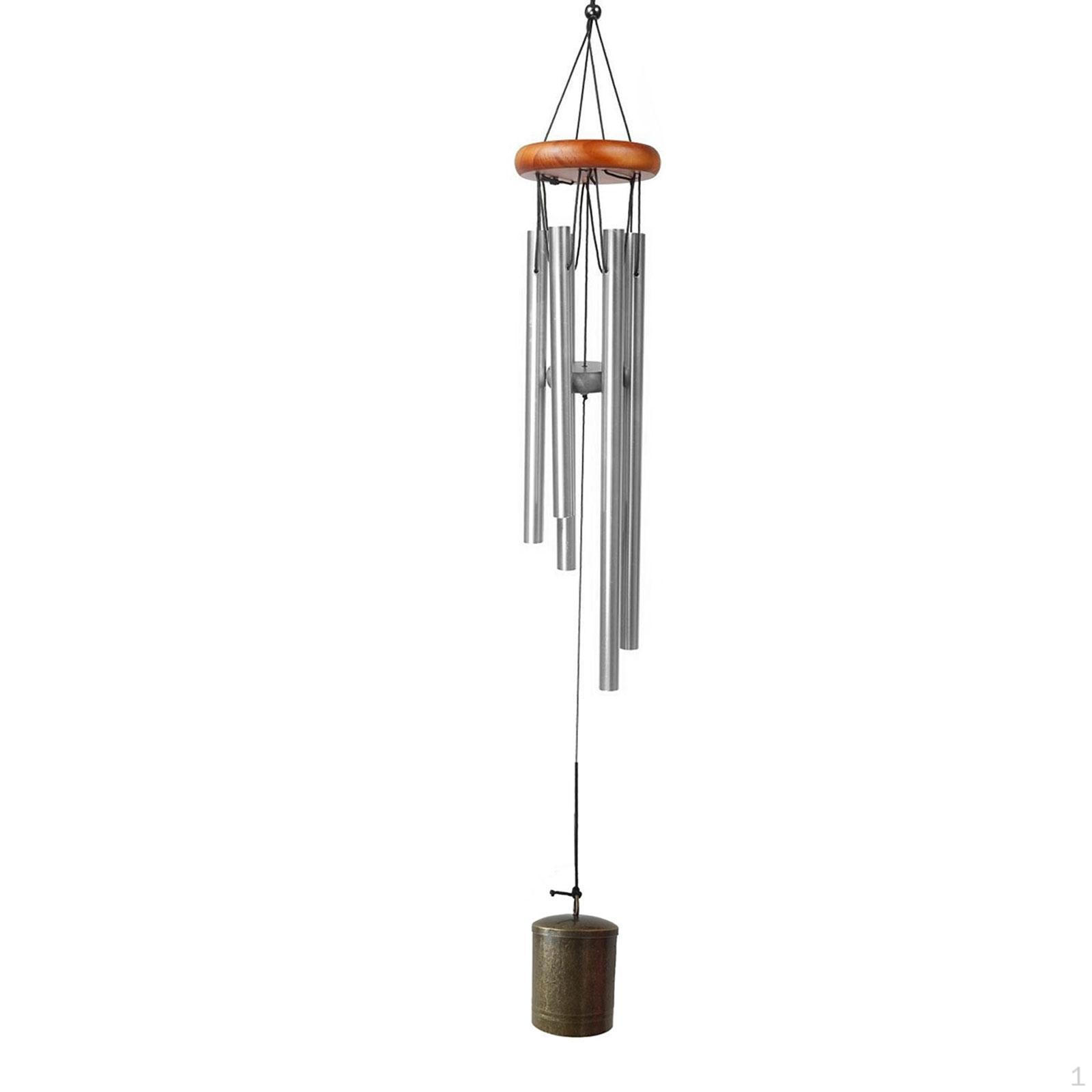 

Metal Wind Chime 26 inch Waterproof Deep Tone Hanging Ornament Memorial Windchime for Outdoor Sister серебряный