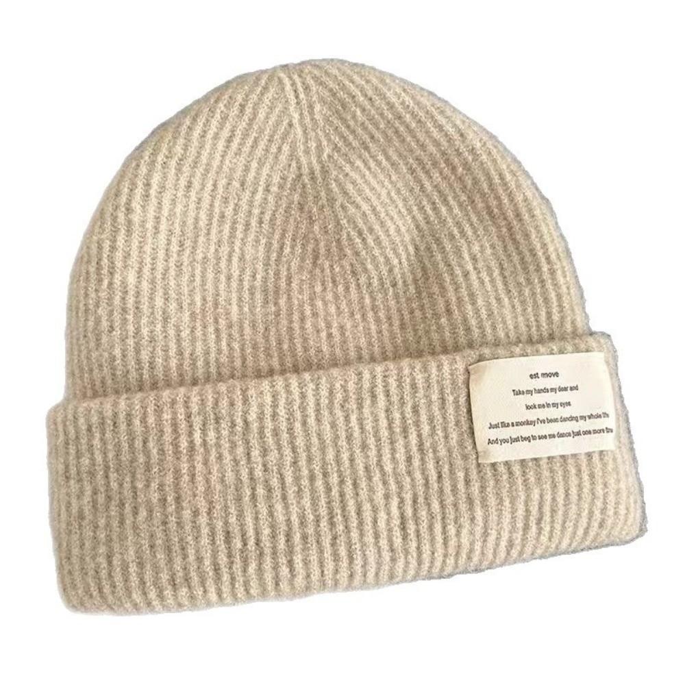 Windproof Beanie Cap Solid Color Crochet Bonnet Hat Fashion Winter Knitted Hat