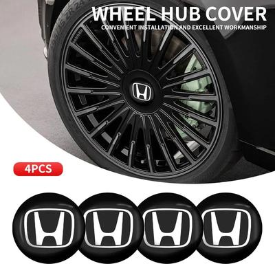 4pcs 56mm Car Wheel Center Hub Cap Stickers For Civci FIT CRV Accord Jazz HRV Dio Stepwgn Prelude Odyssey City CRX Pilot