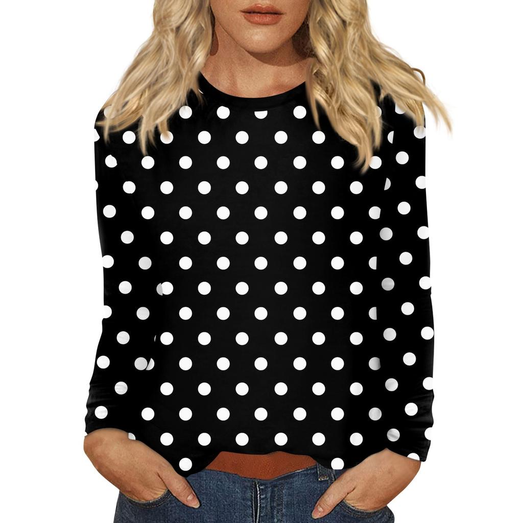 Women's Daily Casual Long-sleeved Printed O-neck Top