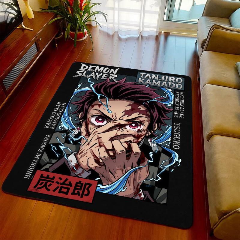 Demon Slayer Soft Surface Rug Carpet Anime Floor Mat Anti Slip Design for Bedroom Living Room Home Decor -QJY