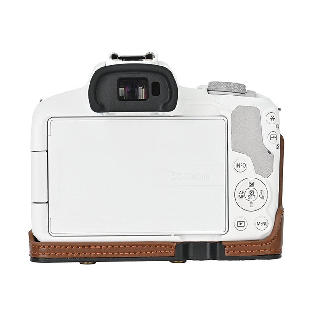 PU Leather Camera Case Bag For Canon EOS R50 (18-45mm Lens) R100 With Shoulder Strap