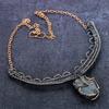 Labradorite Gemstone Handmade Copper Wire Wrap Jewelry Necklace 18" ET-4951