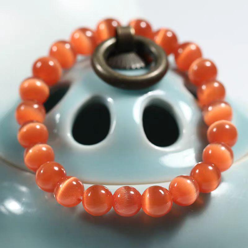 White Cat's Eye Crystal Bracelet for Women: Luxurious, Exquisite Jade String for Luck & Fortune.