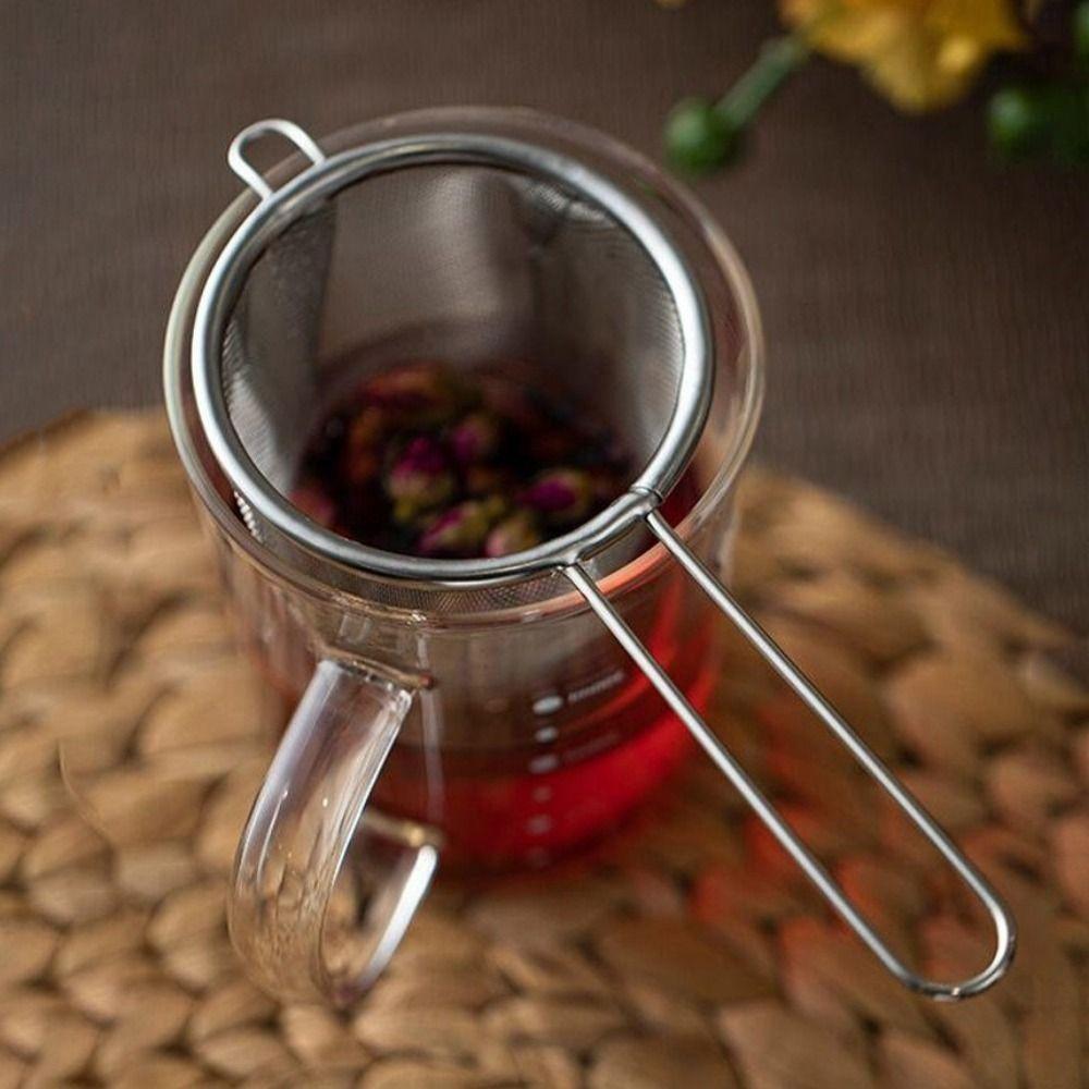 Single Ear Shape Stainless Steel Tea Strainer Anti-Scald Fine Mesh Colander  Flour Filter