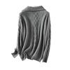 23 Autumn Winter Women's Thick Cashmere High Neck Zipper Sweater - Loose Knit Base Layer