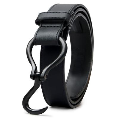 Grabella Pás z umělé kůže s háčkovou přezkou, matný, univerzální velikost, Doplňte svůj styl, Pánský opasek, Černý, GL-012, Všechny,