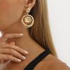Exaggerated Design Pleated Alloy Geometric Pendant Earrings Women Retro Luxury Texture Minimalist High Grade Ear Jewelry