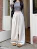 Women's Wide Leg High Waist Drapey Trousers - Spring/Autumn 2025, Loose Slimming Floor-Length Casual Pants.
