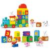 50-Piece Children's Number Train Puzzle Blocks with Storage Bucket