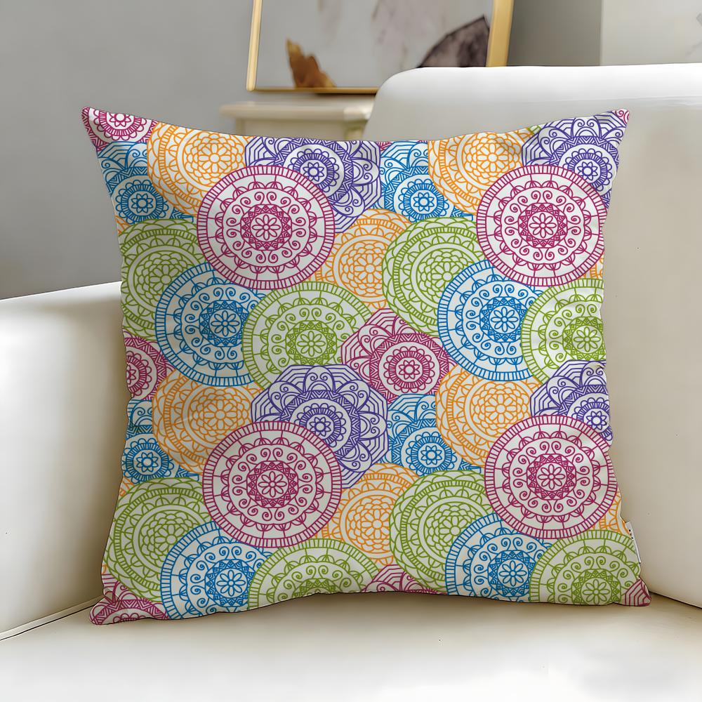 classic pattern Indian Ethnic Pattern Cushion Cover Soft EasyWash Pillow Case Versatile for Couch Bed Travel and Office