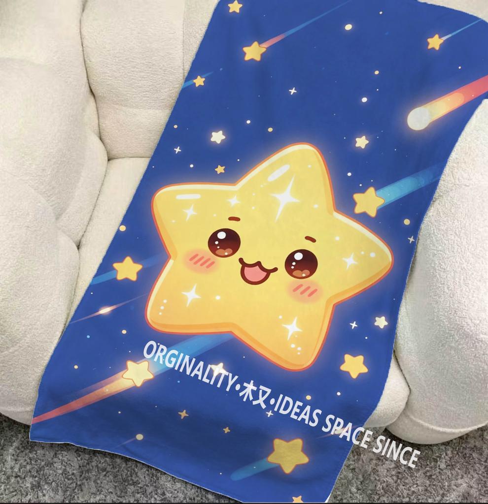 Cute Starry Sky Beach Towel Patterned Sunscreen And Windproof Suitable For Swimming Pool Camping Travel Blanket