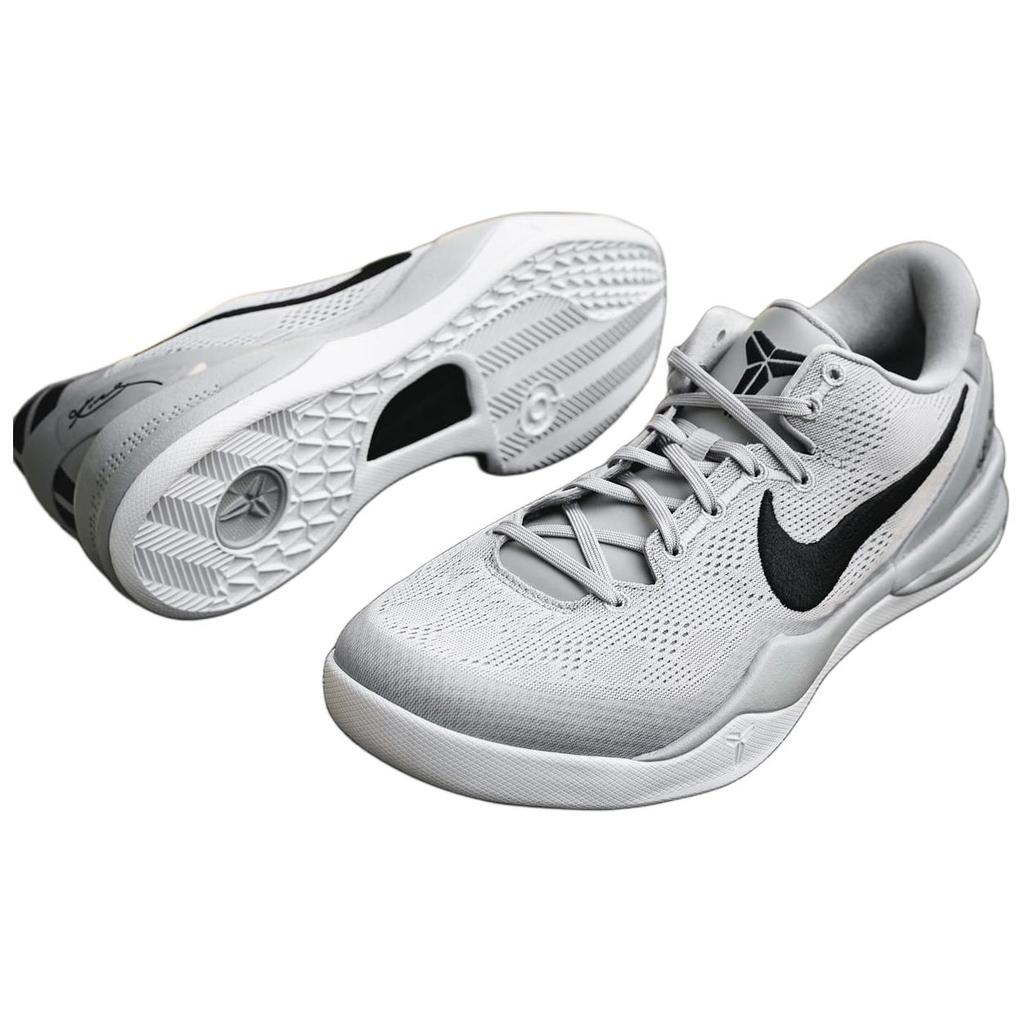 Nike Kobe 8 Abrasion Resistant Breathable Low top Basketball Shoes Men's Gray Black HM6469-001
