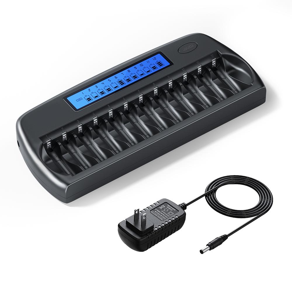 CITYORK 1.2V AA AAA NIMH Rechargeable Batteries 2A 3A With 12 Slots Fast Smart Intelligent charger for 1.2V AA AAA Battery