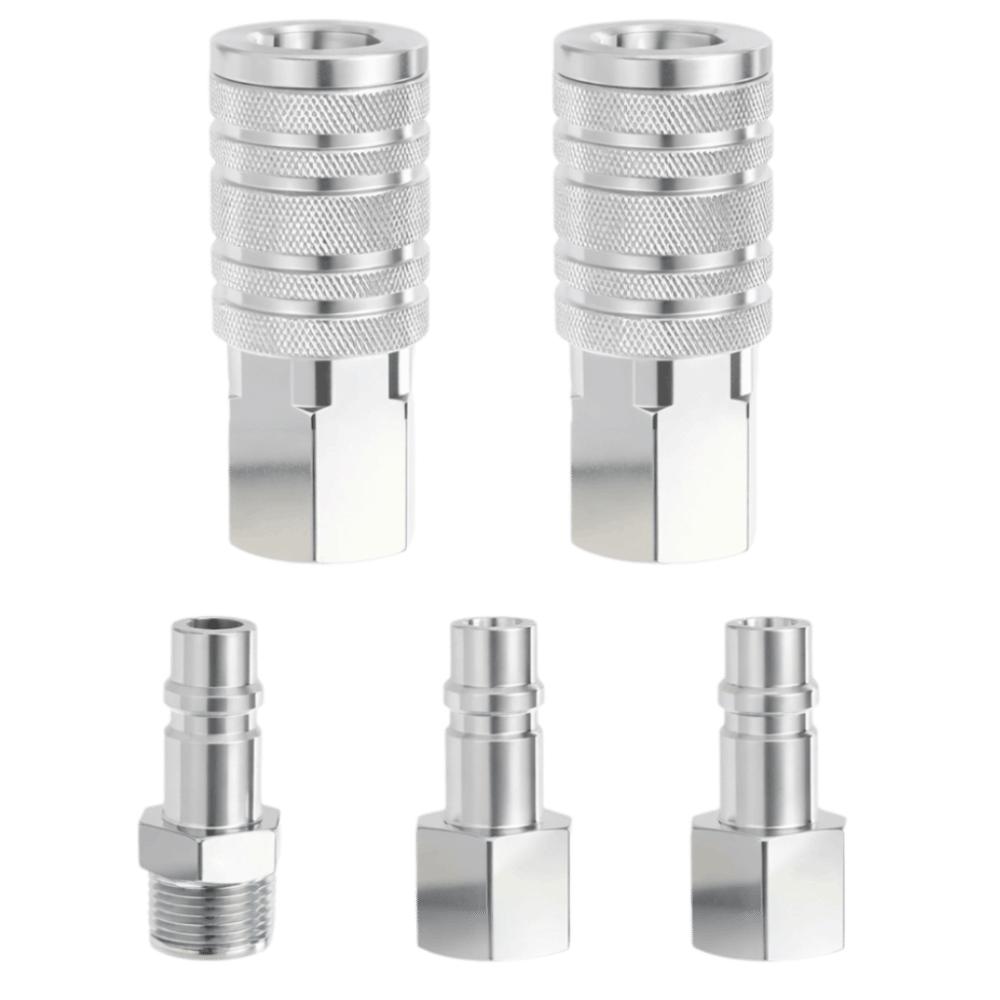 5pcs 300PSI Industrial Air Connect Fitting 1/2in NPT Pneumatic Tool Adapter  Air Compressors