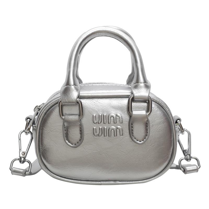 2025 new oily mini handbag bag niche lipstick bag crossbody parent-child small bowling bag women's bag