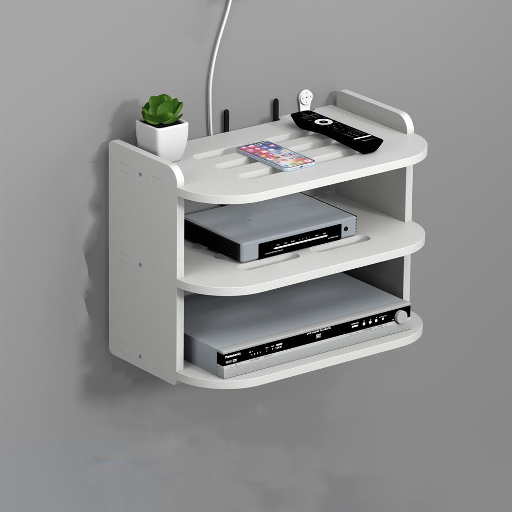 Strong Load-Bearing 2 Layer Wall Shelf Plastic Router Placement Rack  Cable Management