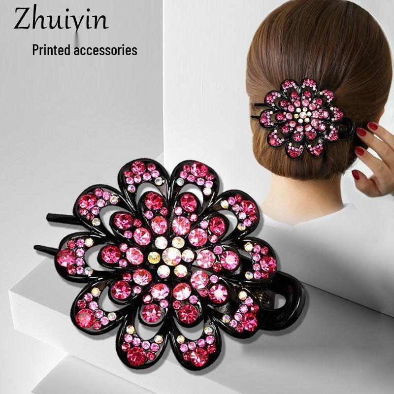Luxury Korean Rhinestone Hair Claw Clip for Updos