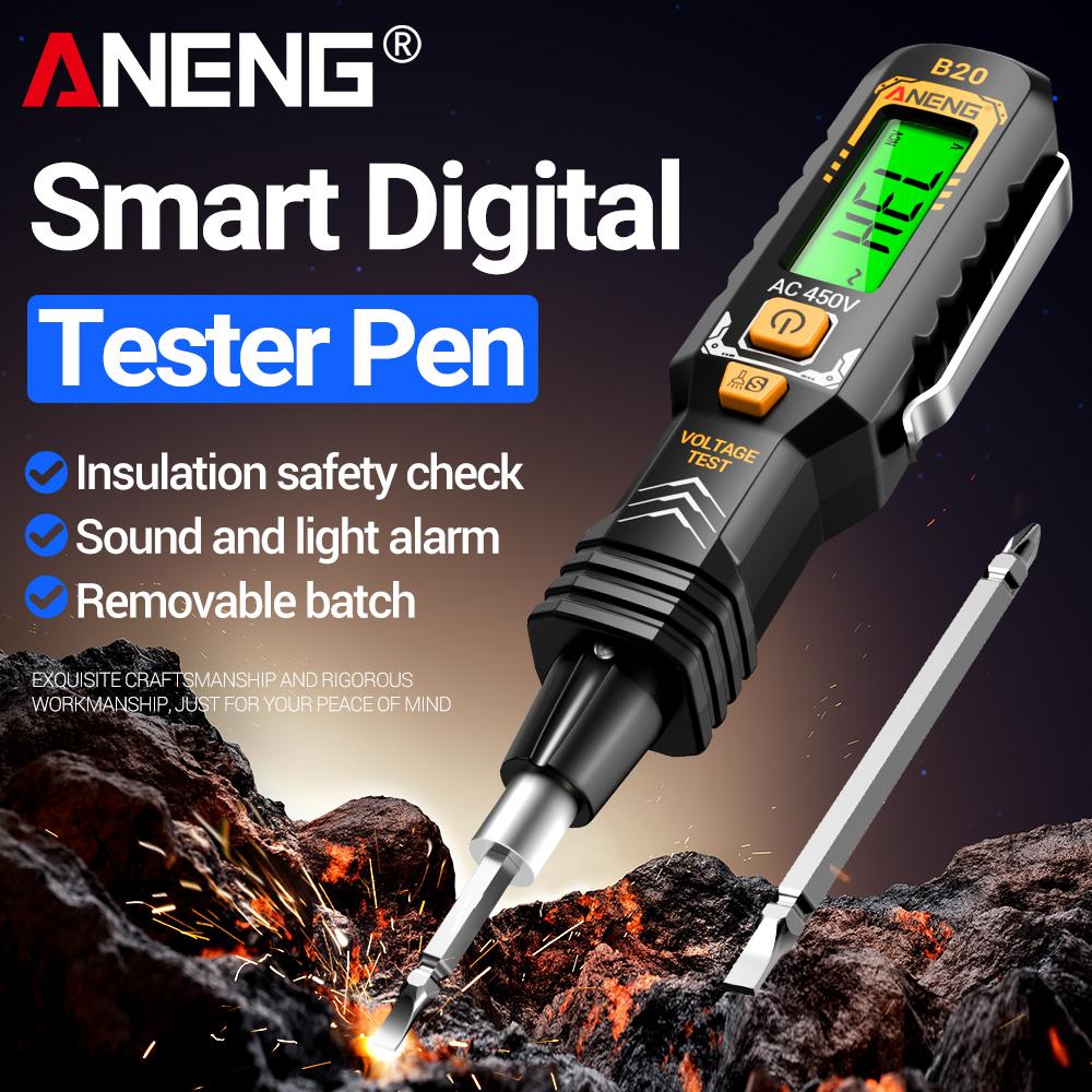 ANENG B20 Insulated Screwdriver Double Head Dual-use Slotted Cross Tester Pen Screw Driver Repair Voltage Meter Hand Tools