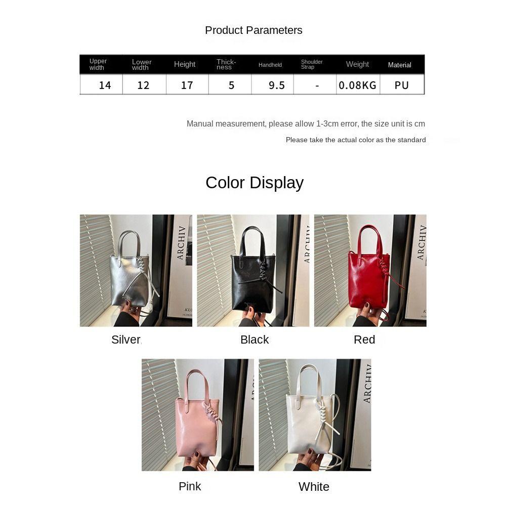 Mini Pu Leather Shoulder Bag Handmade Knitted Crossbody Bag Personalized Solid Color Handbag Summer