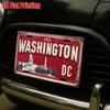2D Flat Vintage Metal License Plate Washington DC Aluminum Sign for Office Decor, History Wall, Study Room