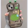Sweating Frog Doll for Apple 17promax Mobile Phone Case Iphone15 Double Bracket 16 Silicone 14 Transparent
