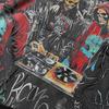 2026 Summer Men's Oversize T-Shirt, Skull Hip Hop DJ Crew Print Dark Street Short Sleeve Tee With Rhinestone Letter