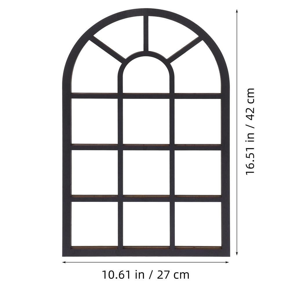 Extra Large Window Shaped Wall Decal Self Adhesive Wooden Frame Decor for Living Room Bedroom Indoor Space Rustic Farmhouse Vibe