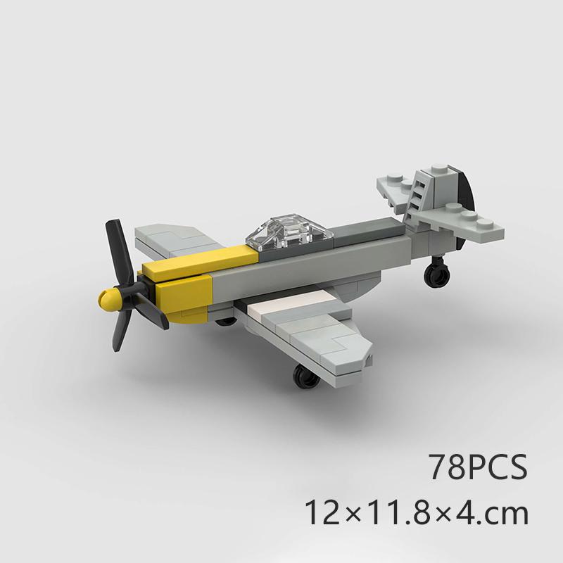WW2 Military Battle Mini Plane US P-51 Mustang Aircraft Rescue Vehicle Copter France Army Set Building Blocks Toys World War II