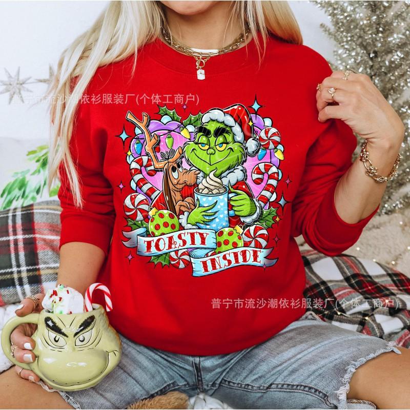 Womens Halloween Sweatshirt Cute Ghost Print Long Sleeve Pullover Casual Top
