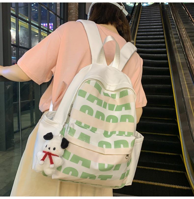 Student Schoolbag Female Letter Print Backpack High School Student Large Capacity Backpack