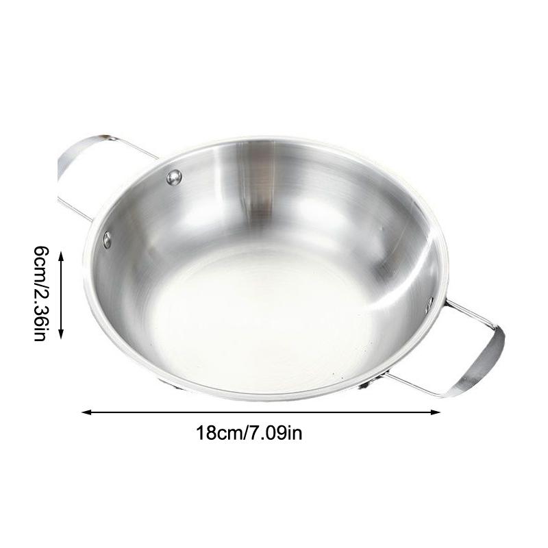 Stainless Steel Dry Pot Instant Noodle Lamian Noodles Pot Seafood Golden Noodle Pot Small Soup Pot Instant Noodles Two Ear Pot