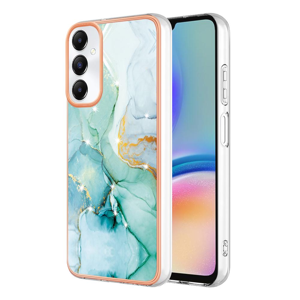 

For Samsung Galaxy A05s 4G TPU Case with IMD Marble Pattern Electroplated Back Cover Green 003