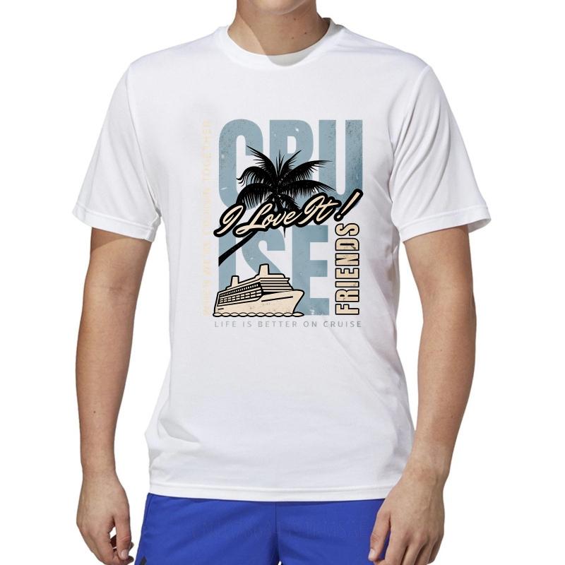 Cotton Summer Women tshirt Cruise I Love It Friends Life Better On Cruise Short Sleeve Travel O Neck Tee Shirt Cotton Tshirt