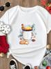 (Asian Size) Tee Merry Christmas New Year Holiday Top festival Casual tree letter style Women Print Lady Short Sleeve Fashion Graphic T-shirts