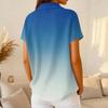 Polo Décontracté à Manches Courtes pour Femme en Tricot Gaufré Col Boutonné Coupe Ample Haut Léger pour un Usage Quotidien