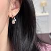 S925 Silver Needle Manta Rose Pearl Bow Pendant Earrings Premium Niche Design