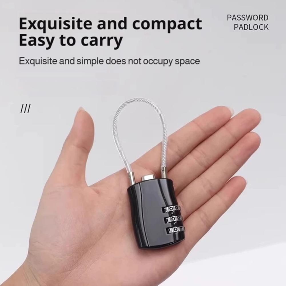 Zamek do kasku motocyklowego, Uniwersalny zamek szyfrowy 3-cyfrowy, Wysokie bezpieczeństwo, Zamek celny TSA, Zamek do kasku na plecak, Wózek, Bagaż