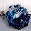 1pc Wolf Pack NightOpen/Close Umbrella-Windproof, Compact Travel Umbrella, Sturdy 8-Rib Shaft, Outdoor Accessory, 1135