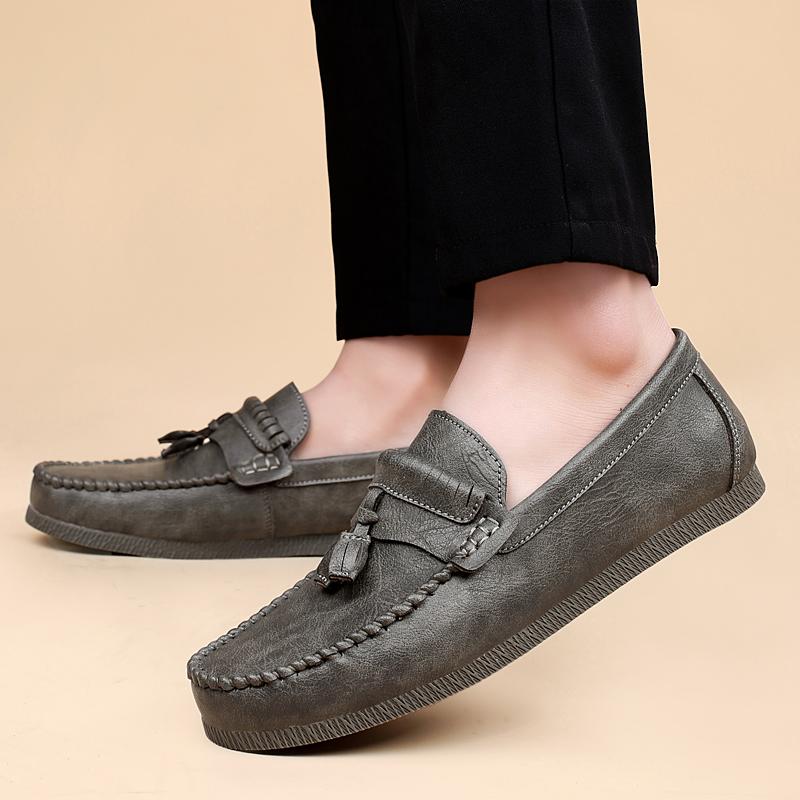 Slip On Flat Casual Men's Leather Shoes Comfortable Classic Business Style Office and Work Daily Lightweight Loafers 38-44