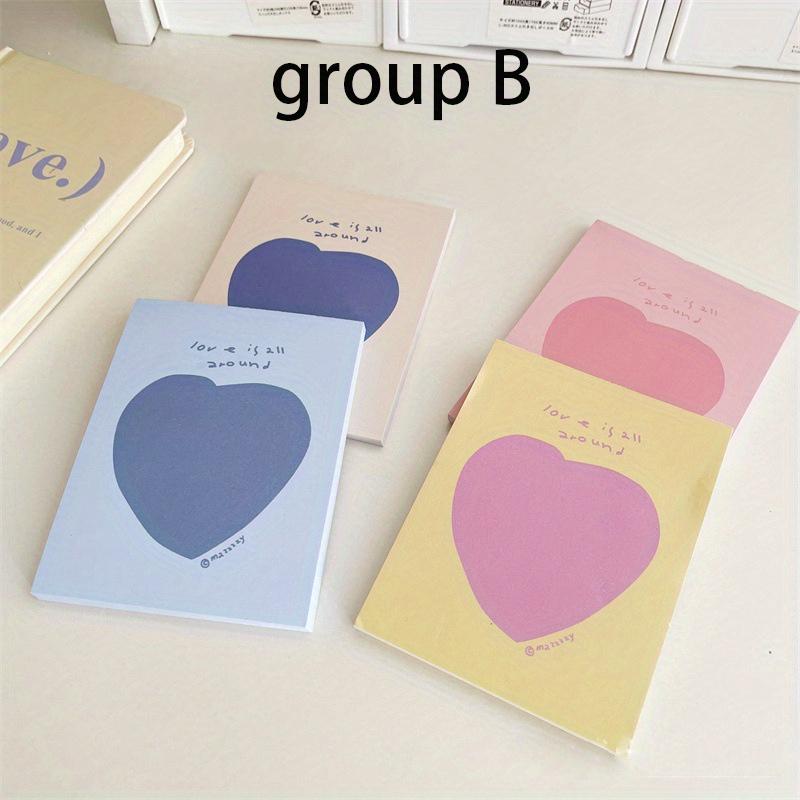 200 листов в 4 наборах блокнотов пастельных цветов «Любовное письмо» без клеевой основы - Удобные для студентов блокноты с декоративным оформлением для украшения ежедневника A