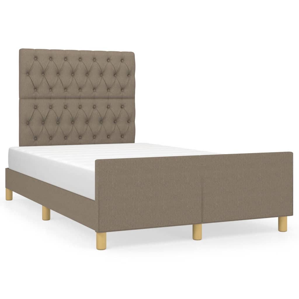 Vidaxl Bed Frame Without Mattress, Taupe, 120X200 Cm, Upholstered