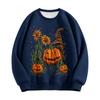 Vintage Oil Painting Pumpkin Sunflower Pullover Sweatshirt for Fall Winter